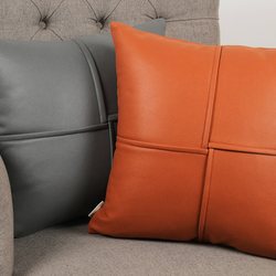 Tech Fabric Throw Pillow for Living Room Sofa, Light Luxury High-End Cushion, Nordic Leather Waterproof Large Cushion, Lumbar Pillow, Headboard Pillow