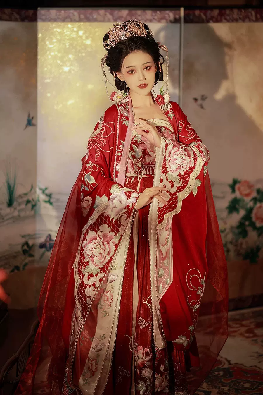 花神记牡丹花神国色天香唐制汉服女中国风诃子裙大袖衫春-Taobao Singapore