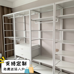 Walk-In Closet, Home Bedroom Coat Rack, Floor-Standing Combination Shelf, Double-Layer Clothes Rack, Open Wardrobe