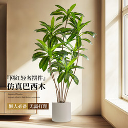 Artificial Green Plant Brazilian Wood, High-End Luxury Indoor Living Room Decoration, Simulated Plant, Living Room Floor-Standing Potted Plant, Fake Tree