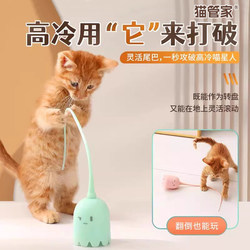 Cat Toy Teasing Stick Kitten Cat Toy Electric Self-Entertainment Boredom-Relief Mouse Tail Silicone Automatic Cat Toy