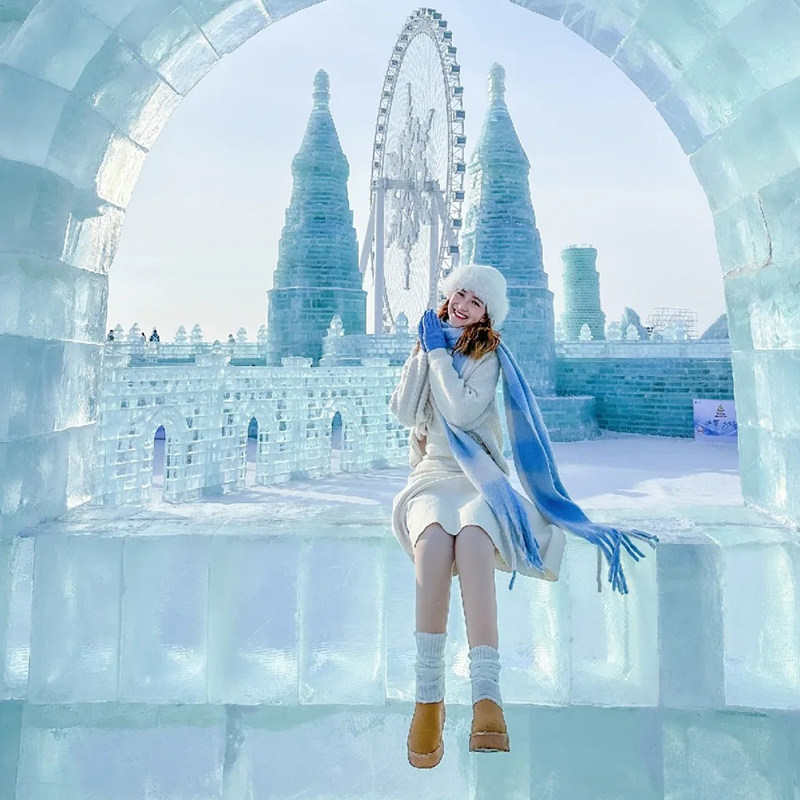 2人起独立私家团 哈尔滨出发漠河圣诞村纯玩4天3晚北极村篝火晚会