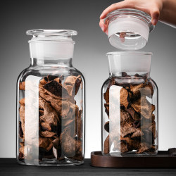 Thickened Glass Tangerine Peel Storage Jar, Sealed Jar, Food-Grade Household Large-Capacity Storage, Moisture-Proof Dry Goods Tea Jar Bottle
