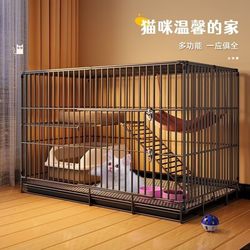 Cat Cage for Home Use, Indoor, Extra Large Free Space, Cat Villa with Integrated Toilet, Cat Nest, Cat House, Double-Layer