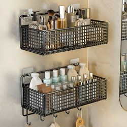 Bathroom Storage Rack Toilet Balcony Washbasin No-Drill Wall-Mounted Storage Shelf