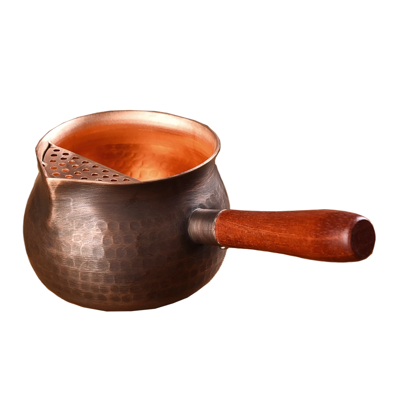 日式手工纯铜茶则家用紫铜茶铲创意赏茶荷单个取茶分茶器茶道配件 