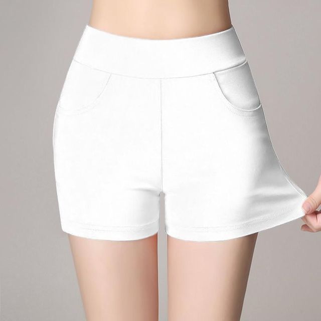 Wear white tennis leggings thin S cotton tight shorts women's candy color casual sports three-quarter pants hot pants
