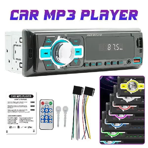 1din Bluetooth Stereo MP3 Player Car Radio Audio FM Aux-Taobao