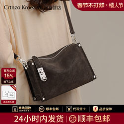Official Website C&K Flagship Store Boston Bag Women's 2026 New Model Crossbody Bag Genuine Leather Women's Bag Pillow Bag