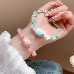 Jingdezhen Ceramic Bracelet Cartoon Cute Blush Puppy Bracelet Female Jingdezhen Ceramic Bracelet Girlfriend Gift