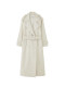 TAGEECHITA classic epaulette design double-breasted shoulder-length windbreaker jacket with linen belt
