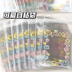 New Graffiti Cat Self-Adhesive Bag, Small Card Self-Sealing Bag, Packaging Card Gift Bag, High-Value Opp Bag, Transparent Bag