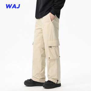 2024 winter new American style tooling plus down thickened drawstring down pants for men's duck down cold-resistant and warm casual trousers
