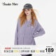 Guukahero Purple Lazy Wind Soft Speaker Women Women's Winter Thicked Hooded Consecutive Jacket Knitting Sweatper