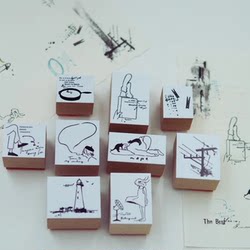 In Stock |   Japanese Covo Wooden Stamps Vintage English Collage Plant Life Record Journal Materials