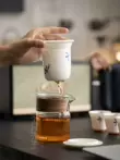 Tinh khiết vẽ tay bướm phong lan nhanh cốc ngoài trời gốm một nồi ba cốc thủy tinh di động du lịch Kung Fu bộ trà bộ bình trà Trà sứ