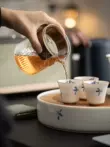 Tinh khiết vẽ tay bướm phong lan nhanh cốc ngoài trời gốm một nồi ba cốc thủy tinh di động du lịch Kung Fu bộ trà bộ bình trà Trà sứ