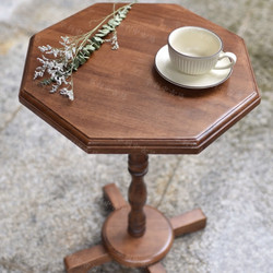 Solid Wood Trendy Coffee Table, Afternoon Tea Table, Side Table, Garden French-Style Dining Table, Portable Octagonal Table