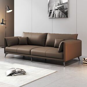 
New office sofa simple coffee table combination for reception and negotiation reception room business office sofa three-person leather sofa