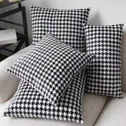 Houndstooth Throw Pillow for Living Room Sofa Chair Linen Cushion Spring New Office Bedside Rectangular Cushion Cover