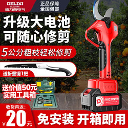 Delixi Electric Pruning Shears Lithium Battery Scissors for Cutting Branches and Fruit Trees, Rechargeable Garden Pruning Tool