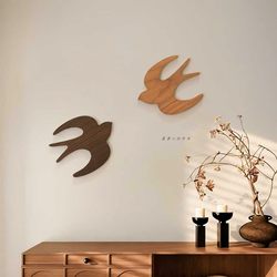 Xishiwokang Solid Wood Bird Pendant Wall Decoration Wall Hanging Wooden Wall Ornaments Creative Home Crafts Little Swallow