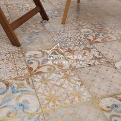 Red Poverty Style B&B Small Flower Tiles Kitchen Bathroom Tiles Mediterranean Retro Gilt Tiles Balcony Tiles Tiles