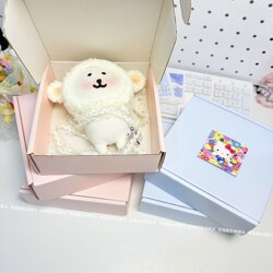 Card Packaging Extra Hard Airplane Box Small Card Box Pink Blue Packing Box Square Folding Paper Box Gift Box