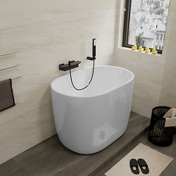 Small Household Bathtub for Adults, Thin-Edged Acrylic Mini Japanese-Style Deep Soaking Small Bathtub, Independent Sitting-Type Mobile Bathtub