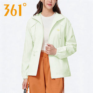 
361 degree sports windbreaker jacket for women 2026 spring new woven hooded casual outdoor waterproof jacket for women