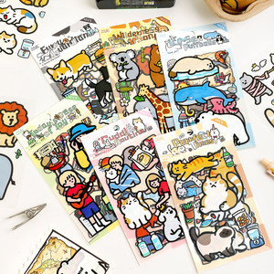 
Yuezhen cartoon cute three-dimensional stickers animal pattern decorative stickers DIY handbook material cartoon stickers pet handbook