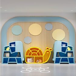 All-Solid Wood Children's Toy Storage Bookshelf, Fun Corner Multi-Layer Simple Storage Cabinet, Kindergarten Library Storage