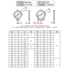 . 04 Thép không gỉ 65 trục mangan Trục kẹp ngoài loại A có vòng kẹp vòng bi vòng kẹp đàn hồi Vòng kẹp loại C Vòng kẹp loại C G