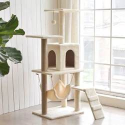 Cat Climbing Frame, Cat House, Cat Tree All-In-One, Large Cat Shelf, Luxury Cat Hammock with Ladder, Cat Tree, Cat Claw Toy