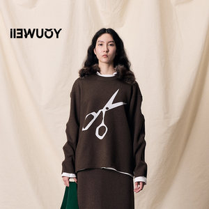 
iIEWUOY/Youwei 2025 winter new product double-sided jacquard scissor fishbone pullover sweater Y2125409