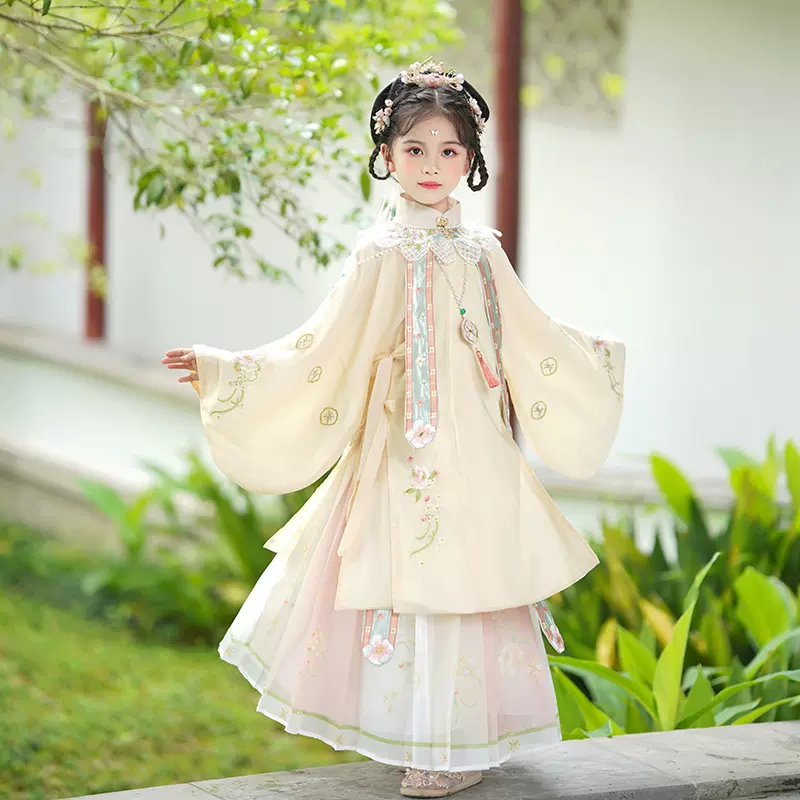 明制漢服女童2025新款春夏款古風超仙襦裙四季通用