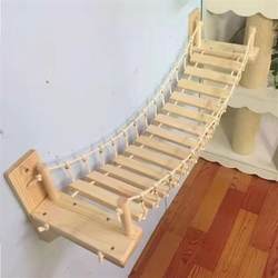Wall-Mounted Cat Climbing Frame, Solid Wood Cat Bridge for Wall Hanging, Can Be Integrated with a Cat Bed for Home Use