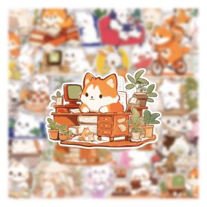 
72 cute cartoon daily animal stickers, creative and cute fun decoration diy stickers for mobile phone cases and iPads