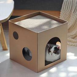 Cat Nest, Cat Claw Board, Cardboard House, Square Cat Nest, Cat Climbing Frame, Cat Toys, Wear-Resistant, Non-Shedding Corrugated Paper House