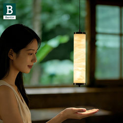 Bading Italian-Style Light Luxury Marble Bedroom Bedside Pendant Light, High-End Atmosphere Pendant Light, Adjustable Master Bedroom Bedside Pendant Light