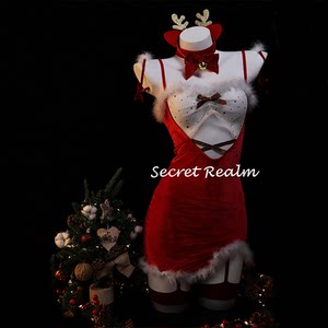
Secret reindeer fairy Christmas cos uniform elk bunny girl sexy nightgown maid pure desire qqny