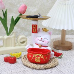Light Luxury High-End Living Room Entrance Door Key Storage Lucky Cat Desktop Ornament Decoration for Room and Home