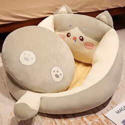 Floor Cat-Shaped Lazy Sofa Single Person Internet-Famous Cartoon Bedroom Girls' Room Corner Reading Cushion Futon