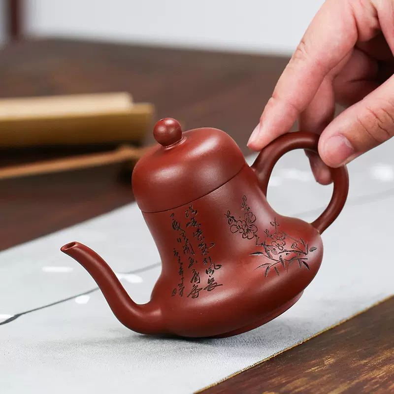 慢捻茶壶单壶小号柴烧窑变陶瓷泡茶具手工锤纹粗陶小容量一人壶-Taobao 