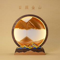 Deer in the Sunshine Golden Sand Painting Luminous Ornament Living Room Bedroom Desktop Decoration High-End Light Luxury Gift