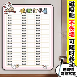 Weight Loss Check-In Chart 90-Day Weight Loss Plan Chart Self-Discipline Check-In Chart Wall Sticker Slimming Health Erasable Self-Management Weight Record 60-Day 100-Day Self-Discipline Tool Weight Loss Plan Chart