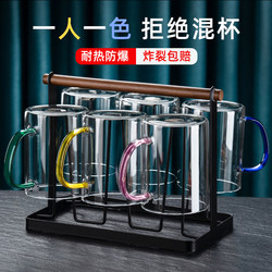 High Borosilicate Glass Cup Set for Home Use, Tea Cups, Green Tea Cups, High Temperature Resistant, Mixed Color Water Cups for Entertaining Guests, New Style Tea Brewing Cups