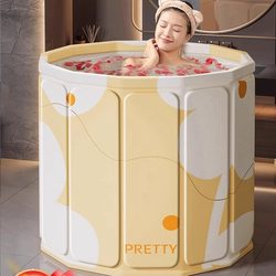 Foldable Bath Bucket for Adults, Household Bath Bucket, Adult Full-Body Bathing, Swimming, Soaking Bathtub, Children's Bath Bucket