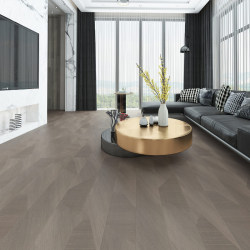 Simple Style Gray Wood Grain Personalized Geometric Parquet Laminate Flooring for Home Use, Environmentally Friendly, Waterproof, Wear-Resistant, Suitable for Underfloor Heating