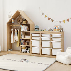 Baby Wardrobe Children's Storage Cabinet Solid Wood Environmentally Friendly Bedroom Combination Storage Cabinet Clothes and Toy Storage Cabinet Drawer Type